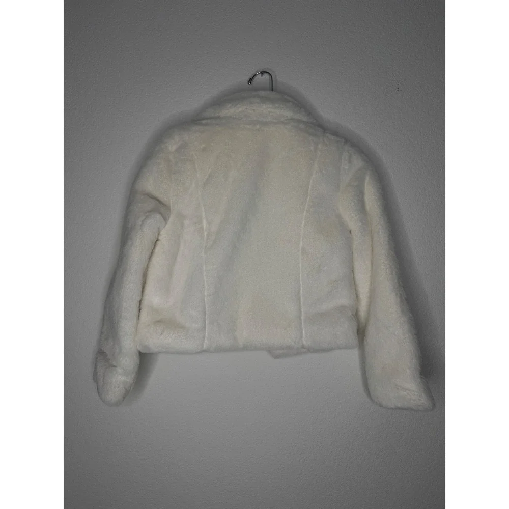 GB Girls Gianni Bini Ivory Faux Fur Cropped Jacket Size‎ M 8/10 Formal Dance NWT